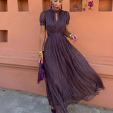 Ashley — Vintage Μακρύ Φόρεμα σε Σιφόν