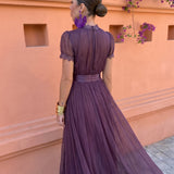 Ashley — Vintage Μακρύ Φόρεμα σε Σιφόν